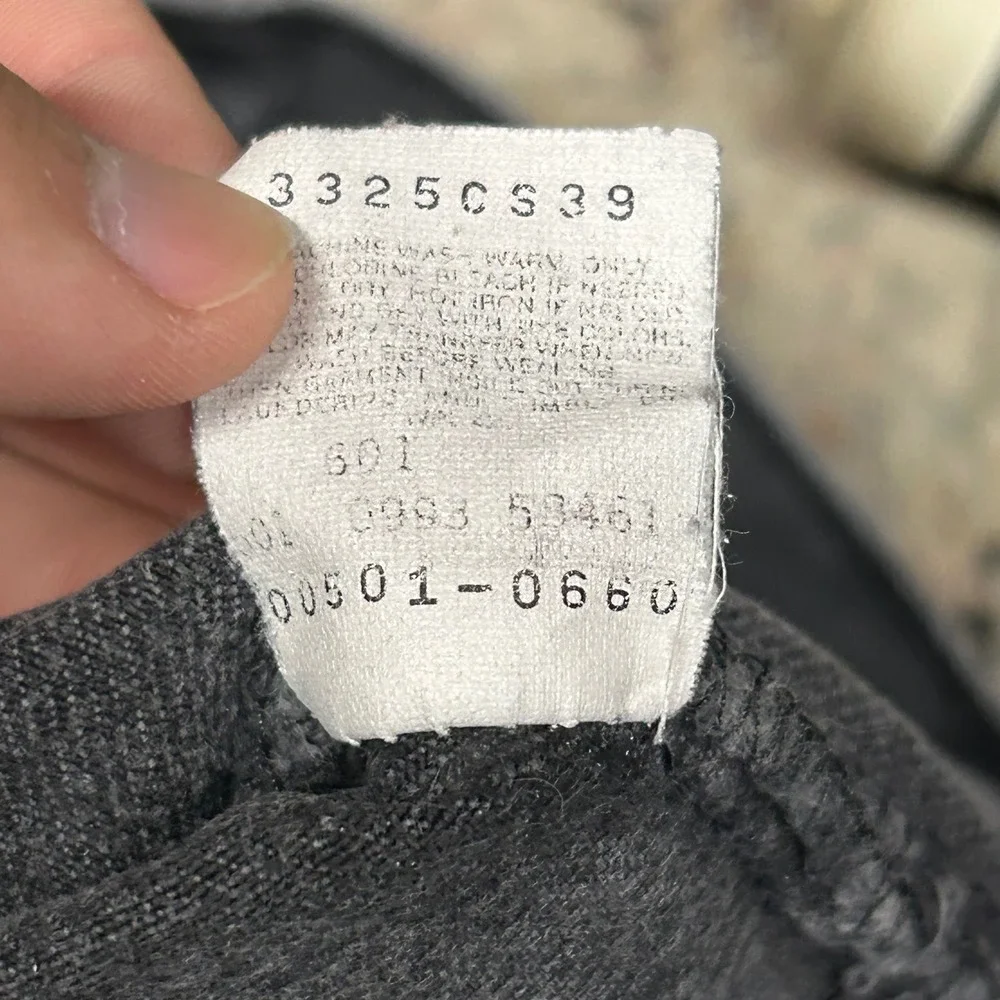 Levis 501 Jeans Mens 36x32 Faded Black Made in USA Button Fly Straight Leg 90s